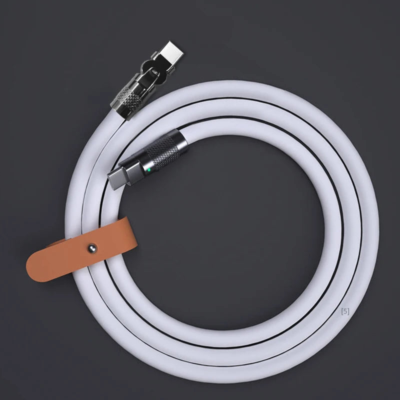 120W 6A uper Fat Charge Type C ilicone 180 ° Rotating Elbow TYPE-C-C Data Cable 1M 2M Ub Cable Ub C to C Charger Cable