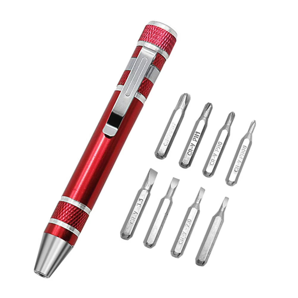 8-In-1 Manual Screwdriver Pocket Screwdriver Pen Kit Repair Hand Screwdriver for Precision Disassembly Pen