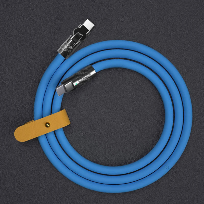 120W 6A uper Fat Charge Type C ilicone 180 ° Rotating Elbow TYPE-C-C Data Cable 1M 2M Ub Cable Ub C to C Charger Cable
