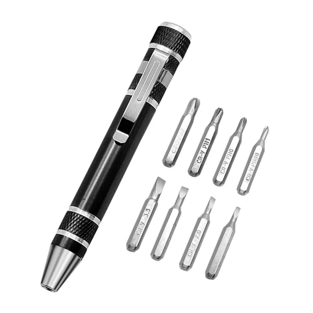 8-In-1 Manual Screwdriver Pocket Screwdriver Pen Kit Repair Hand Screwdriver for Precision Disassembly Pen