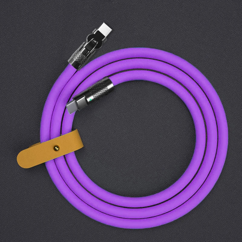 120W 6A uper Fat Charge Type C ilicone 180 ° Rotating Elbow TYPE-C-C Data Cable 1M 2M Ub Cable Ub C to C Charger Cable