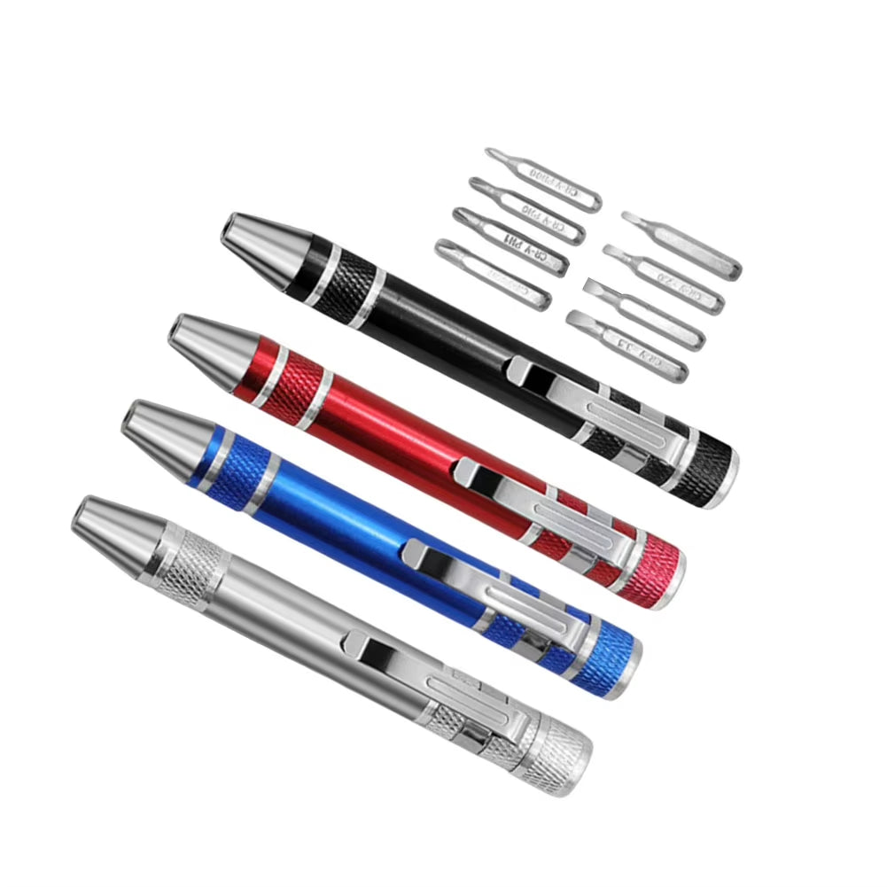 8-In-1 Manual Screwdriver Pocket Screwdriver Pen Kit Repair Hand Screwdriver for Precision Disassembly Pen