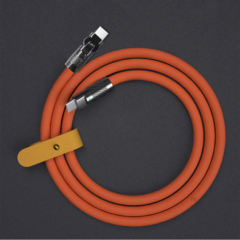 120W 6A uper Fat Charge Type C ilicone 180 ° Rotating Elbow TYPE-C-C Data Cable 1M 2M Ub Cable Ub C to C Charger Cable