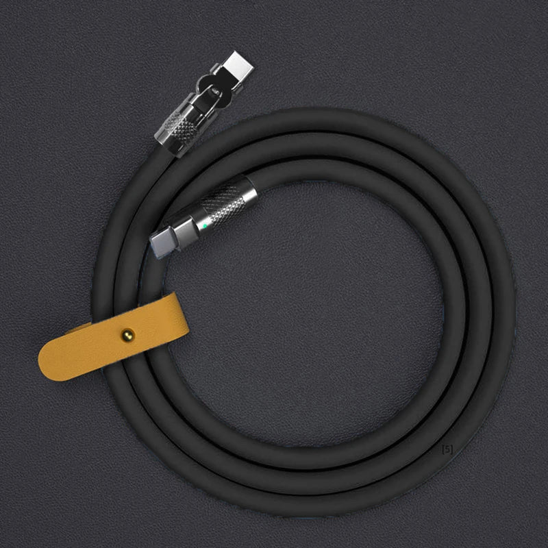 120W 6A uper Fat Charge Type C ilicone 180 ° Rotating Elbow TYPE-C-C Data Cable 1M 2M Ub Cable Ub C to C Charger Cable