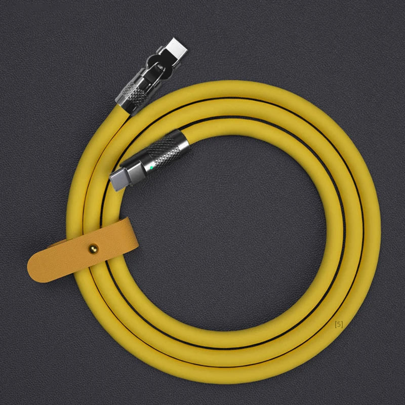 120W 6A uper Fat Charge Type C ilicone 180 ° Rotating Elbow TYPE-C-C Data Cable 1M 2M Ub Cable Ub C to C Charger Cable